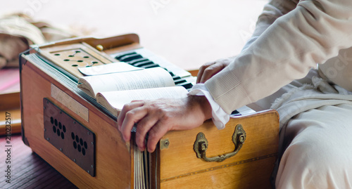 musical entertainments with harmonium during Guru Purnima