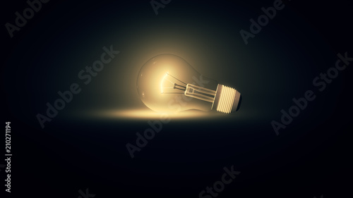 3d illustration of a lightbulb