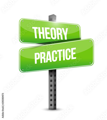 theory practice vector illustration sign.