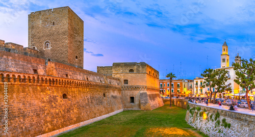 Bari, Italy, Puglia: Swabian castle or Castello Svevo, a medieval landmark of Apulia.