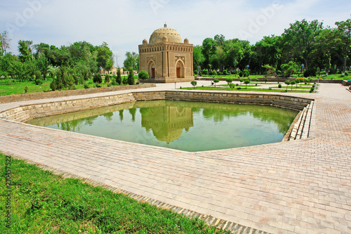 The Samanid mausoleum located in the historic urban center of Bukhara, Uzbekistan 