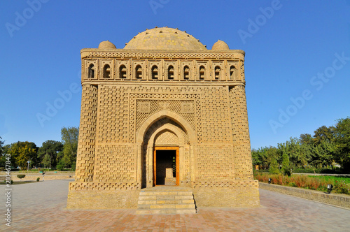 The Samanid mausoleum located in the historic urban center of Bukhara, Uzbekistan