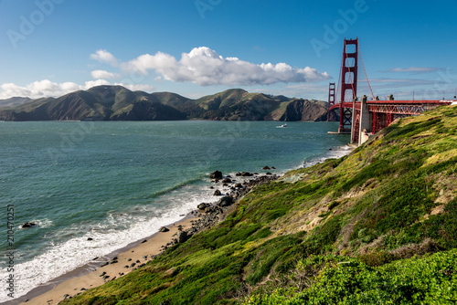  golden gate panorama, view of the golden gate from the bay, san Francisco united states