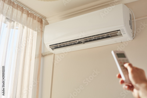 air conditioner on the wall in the room