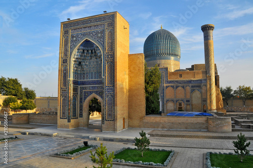 Gur-Emir mausoleum of Tamerlane (Amir Timur) and his family in Samarkand, Uzbekistan 