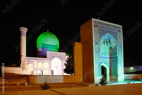 Gur-Emir mausoleum of Tamerlane (Amir Timur) and his family in Samarkand, Uzbekistan 