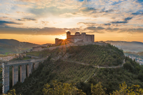 Spoleto (Italy) - The charming medieval village in Umbria region with the famous Duomo church, old castle and the ancient bridge named 'Ponte delle Torri'