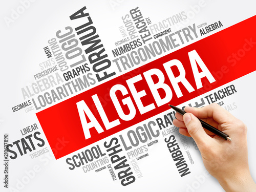 Algebra word cloud collage, education concept background