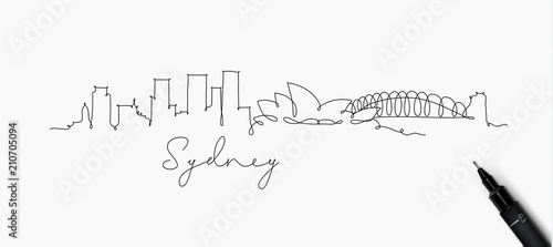 Pen line silhouette sydney