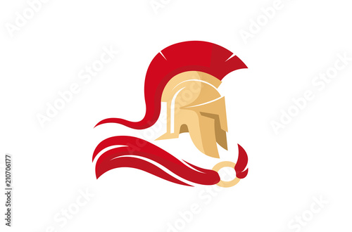 Creative Spartan Helmet Logo design Illustration