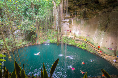 Amazing Ik-Kil Cenote near Chichen Itza, Mexico