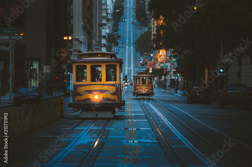 San Francisco Cable Cars at twilight, California, USA