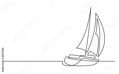 continuous line drawing of sailing boat