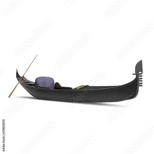 Gondola Boat on white. 3D illustration