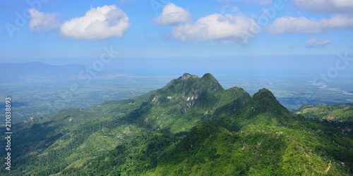  Landscape on the green mountain range over Haiti