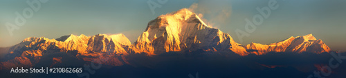 Mount Dhaulagiri morning panoramic view