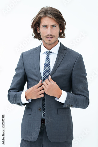 Stylish young man in suit and tie