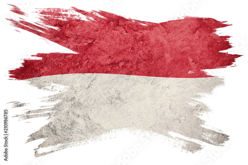 Grunge Indonesia flag. Indonesia flag with grunge texture. Brush stroke.