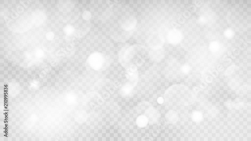 Abstract transparent light background with bokeh effects in gray colors. Transparency only in vector format