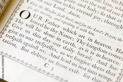 The Lord's Prayer from the Church of England Book of Common Worship (1750)