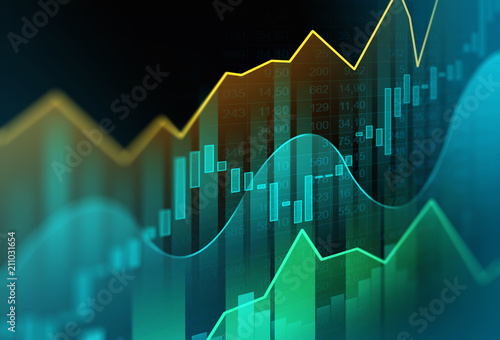 Stock market or forex trading graph in graphic concept suitable for financial investment or Economic trends business idea and all art work design. Abstract finance background