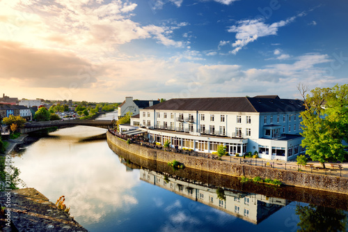 Breathtaking view on a bank of the River Nore in Kilkenny, one of the most beautiful town in Ireland.
