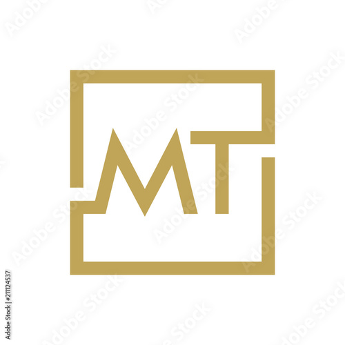 two letter logo line square MA TO MZ