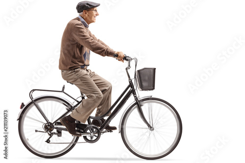 Senior riding a bicycle