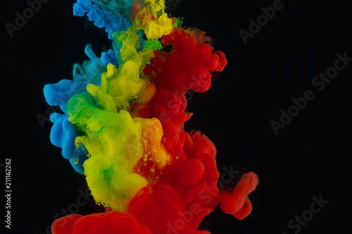 Color abstraction on a black background