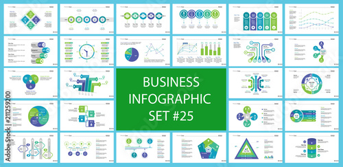 Business inforgraphic design set for strategy concept. Can be used for business project, annual report, web design. Process chart, option chart, flowchart, scatter plot, line graph