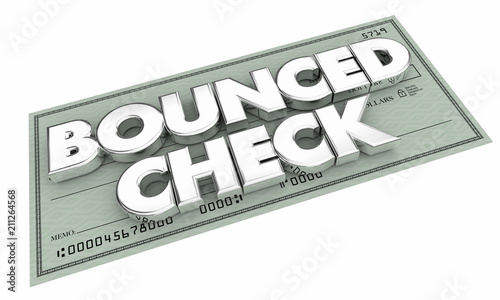 Bounced Check Insufficient Funds Bad Payment 3d Illustration