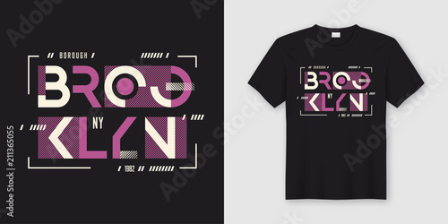 Brooklyn New York geometric abstract style t-shirt and apparel d
