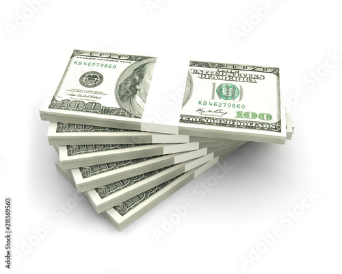 dollars billets de banque 3D