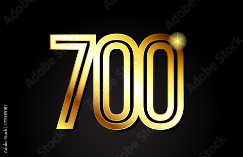 gold number 700 logo icon design