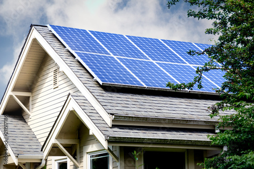 Solar Panel on the Roof of a Home