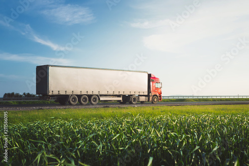 freight truck on the road