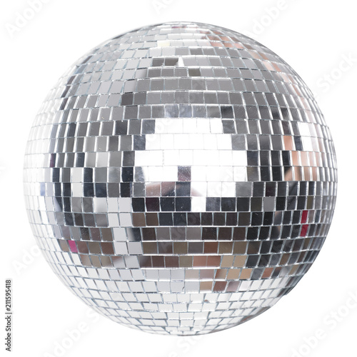 Shining Disco Ball Party Efect isolated on white