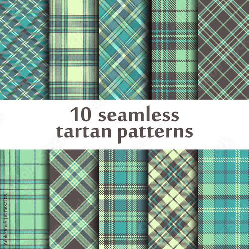 Set of seamless tartan patterns