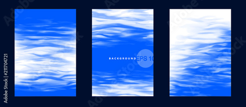 Vector banner set. Realistic water surface illustration for cards, templates, web.