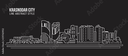 Cityscape Building Line art Vector Illustration design - Krasnodar city