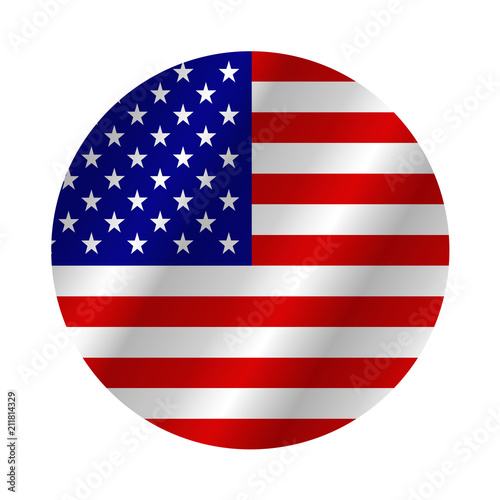 USA flag in the shape of a circle