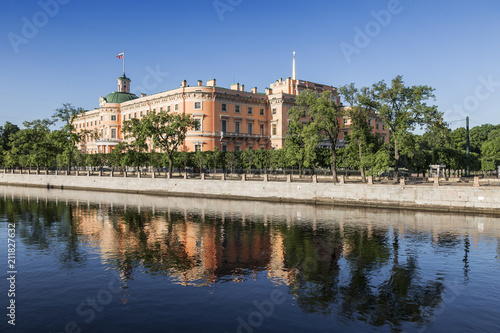 Mikhailovsky or Engineering castle from the Fontanka river, St. Petersburg, Russia