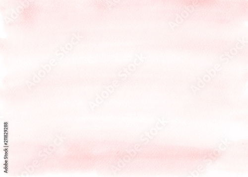 Soft pink watercolor background is almost uniform, with beautiful stripes from the brush. Excellent substrate or template for any design.