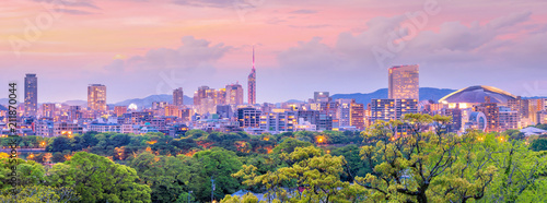 Fukuoka city skyline in Japan