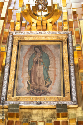 Shrine of Our Lady of Guadalupe. The original paint of Our Lady of Guadalupe, Mexico City