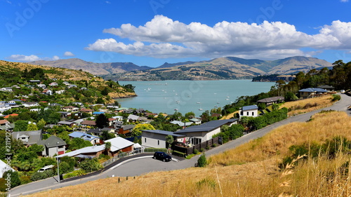 Scenic view of Governors Bay in Canterbury, New Zealand