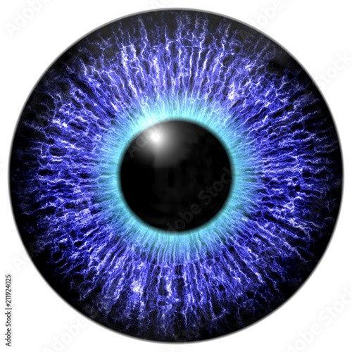 Blue eye 3d, texture with black fringe and white background