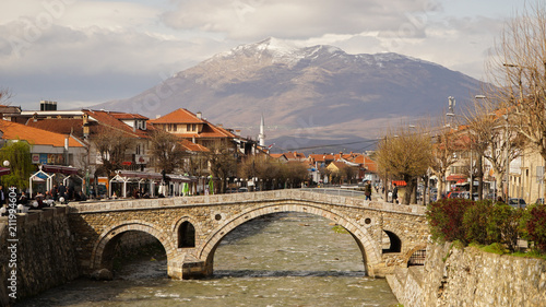 Ura e Gurit Old Stone Bridge in Prizren, Kosovo.