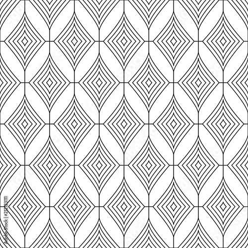 Vector seamless texture. Modern geometric background. A repeating pattern with figured tiles.