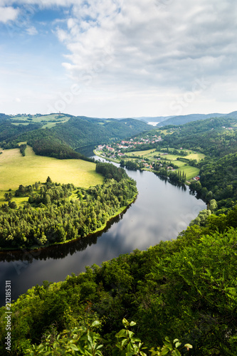 View of Vltava river from Solenice viewpoint, Czech Republic